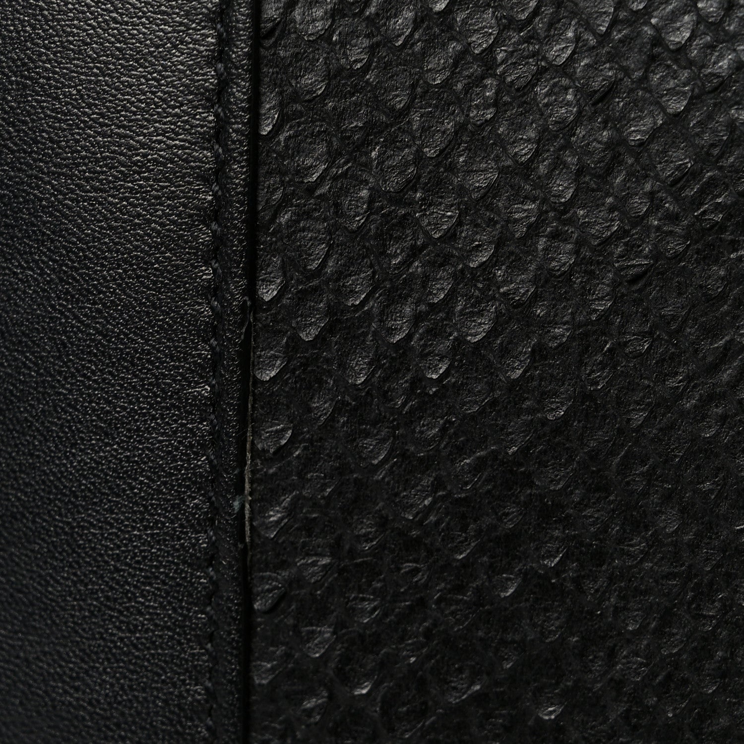 Python Calfskin Embossed Small Sac de Jour Black