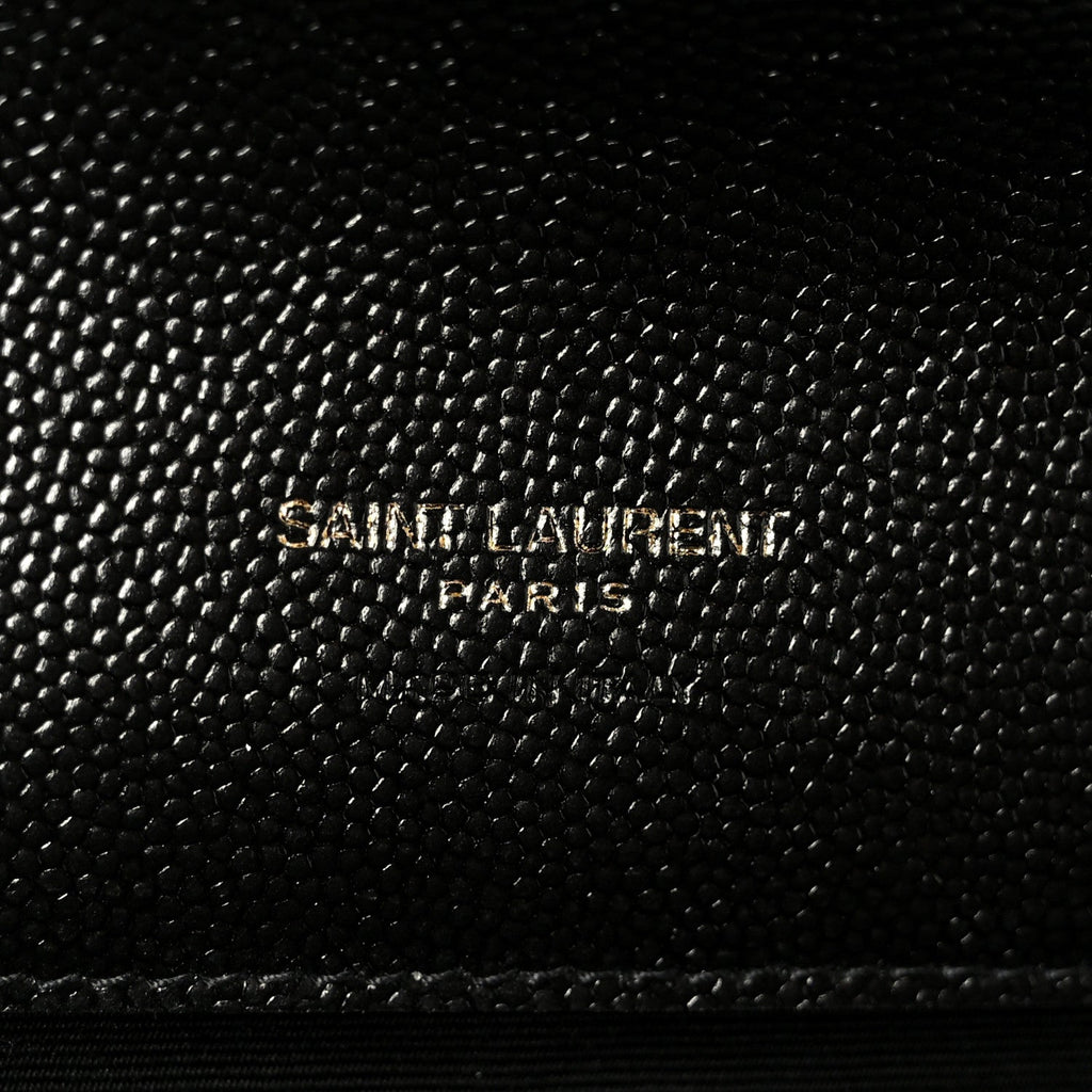 Grain De Poudre Textured Mixed Matelasse Triquilt Monogram Clutch Black
