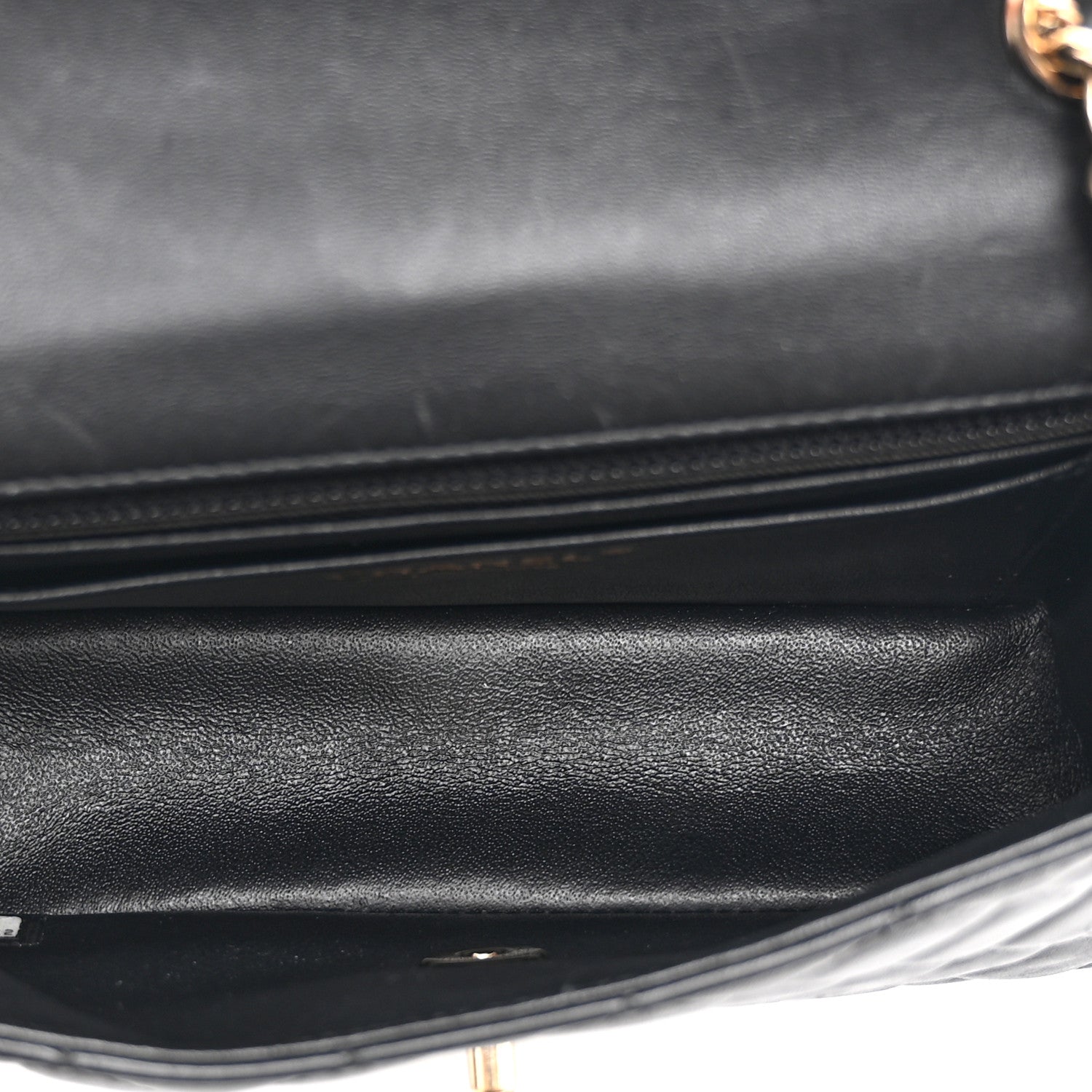 Lambskin Quilted Mini Coco Charms Rectangular Flap Black