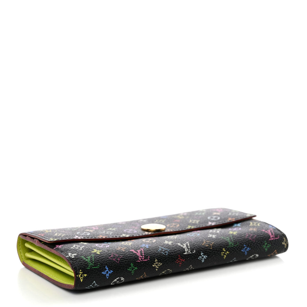 Monogram Multicolor Sarah Wallet Black Pistache