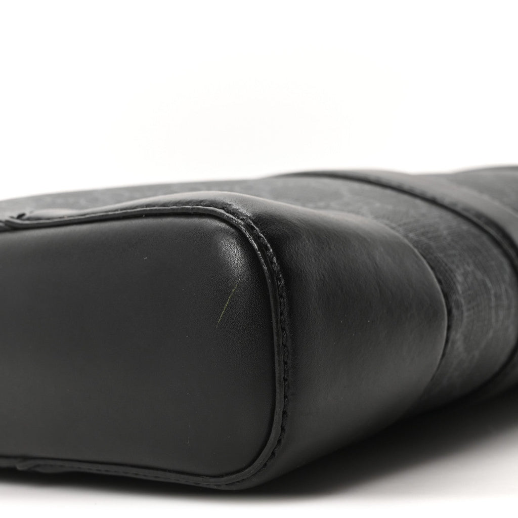 GG Supreme Monogram Appia Calfskin Web Briefcase Black