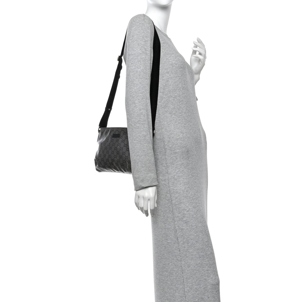 Crystal Monogram Small Flat Messenger Crossbody Navy