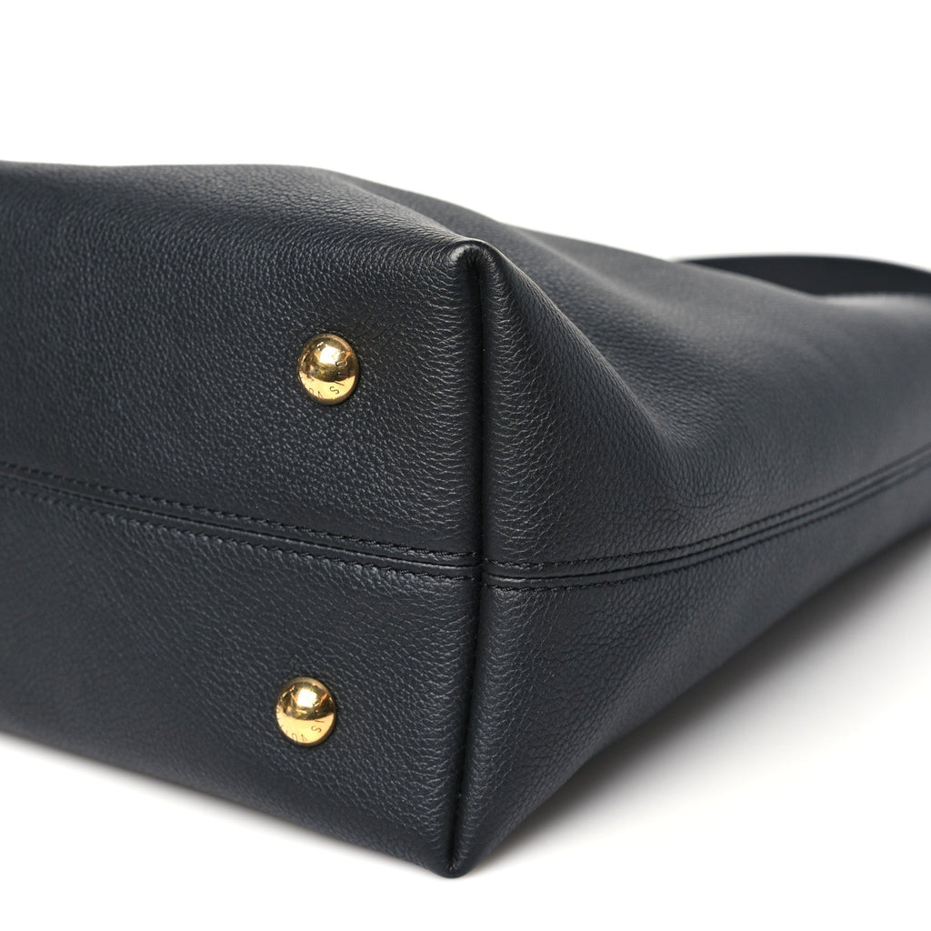 Grained Calfskin Low Key Hobo PM Black