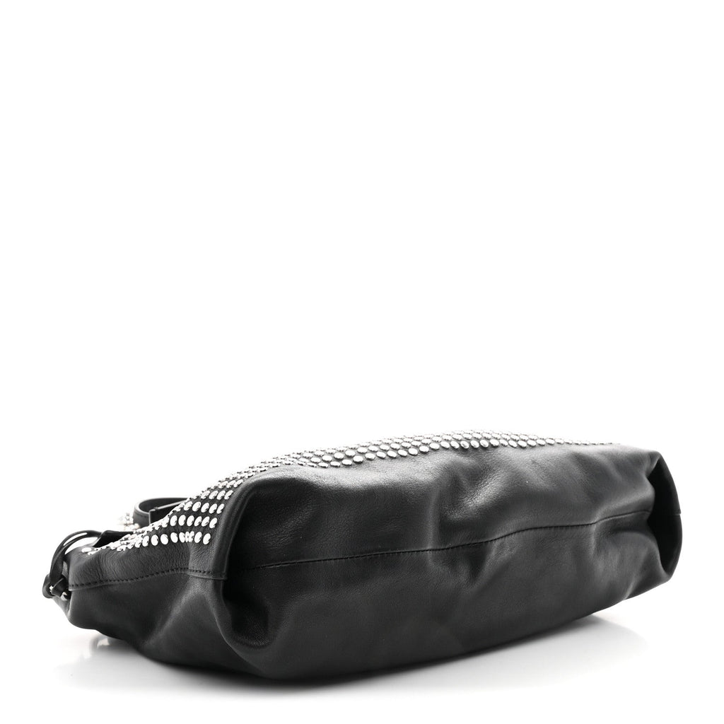 Calfskin Studded Dalston Shoulder Bag Black