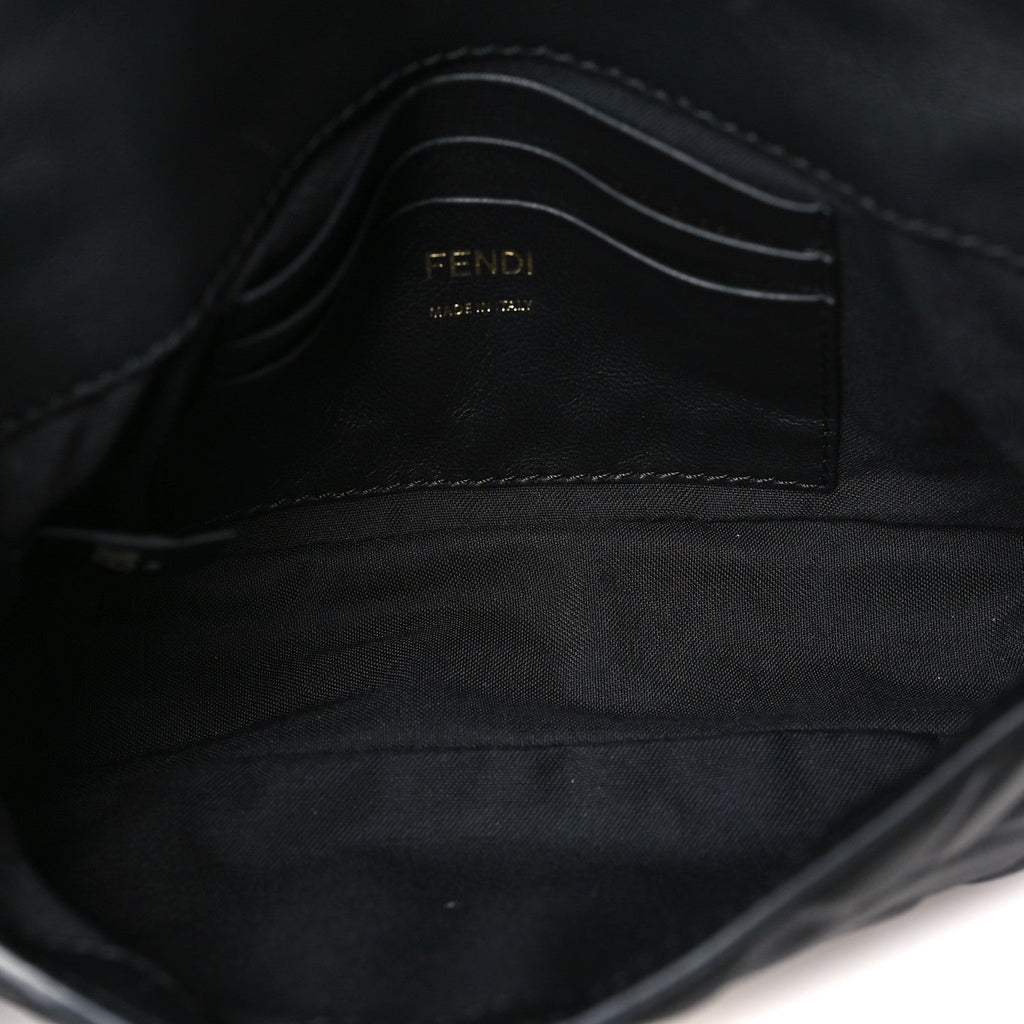 Nappa FF 1974 Embossed Mini Baguette Black