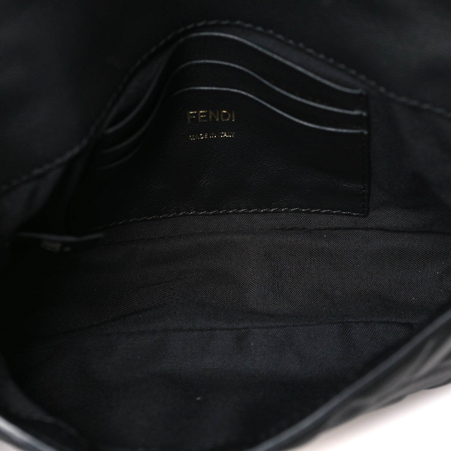 Nappa FF 1974 Embossed Mini Baguette Black