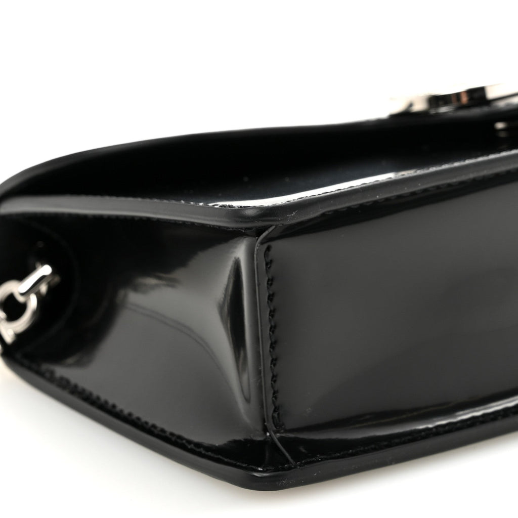 Calfskin Crystal Double Gancini Mini Bag Black