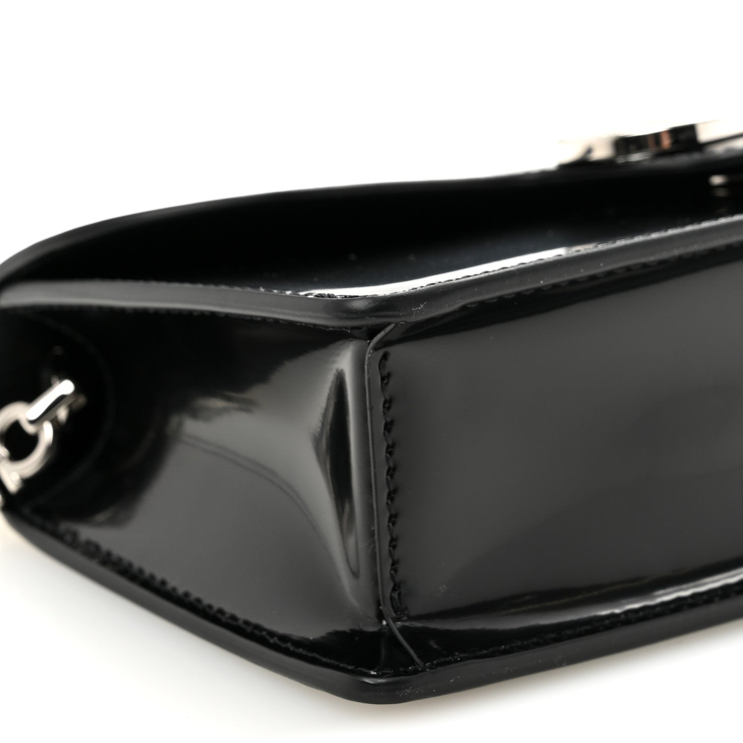 Calfskin Crystal Double Gancini Mini Bag Black