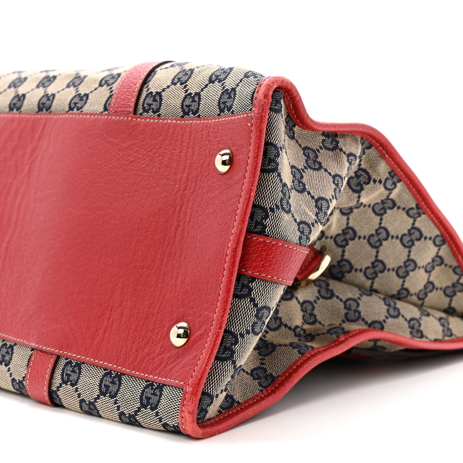 Monogram Work Tote Navy Red