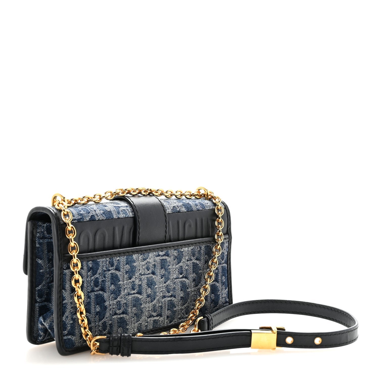 Denim Oblique 30 Montaigne East West Chain Flap Bag