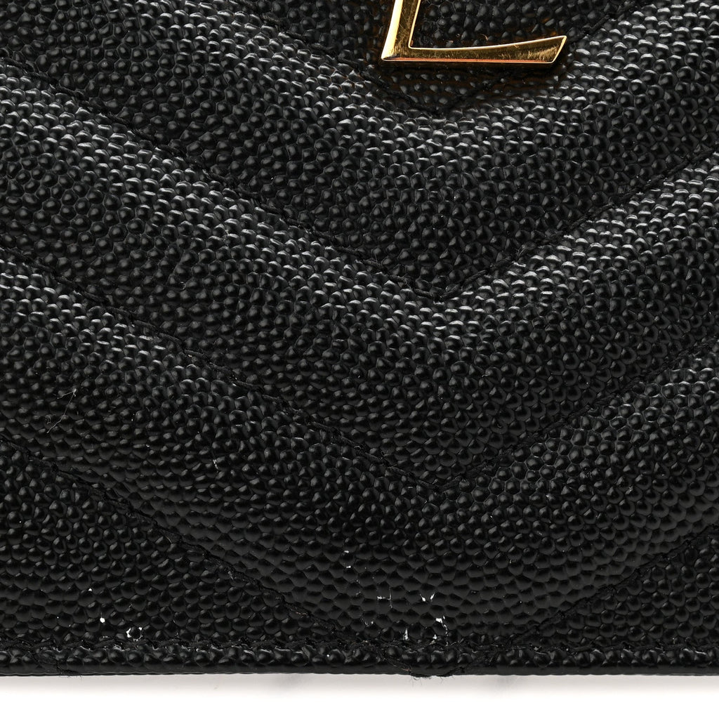 Grain De Poudre Chevron Monogram Large Bill Pouch Black
