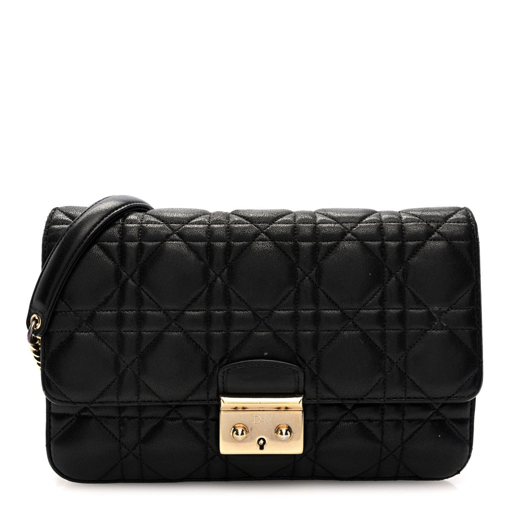 Lambskin Cannage Medium Miss Dior Flap Black
