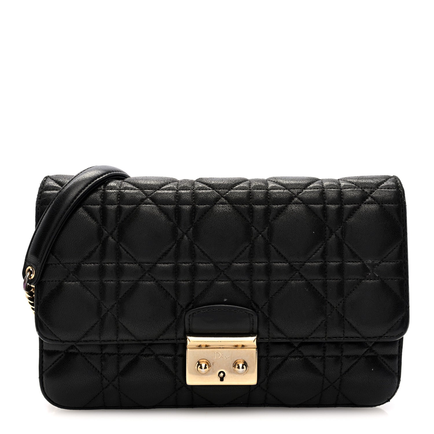 Lambskin Cannage Medium Miss Dior Flap Black