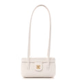 Shiny Caviar Preppy Coco Long Vanity With Strap White