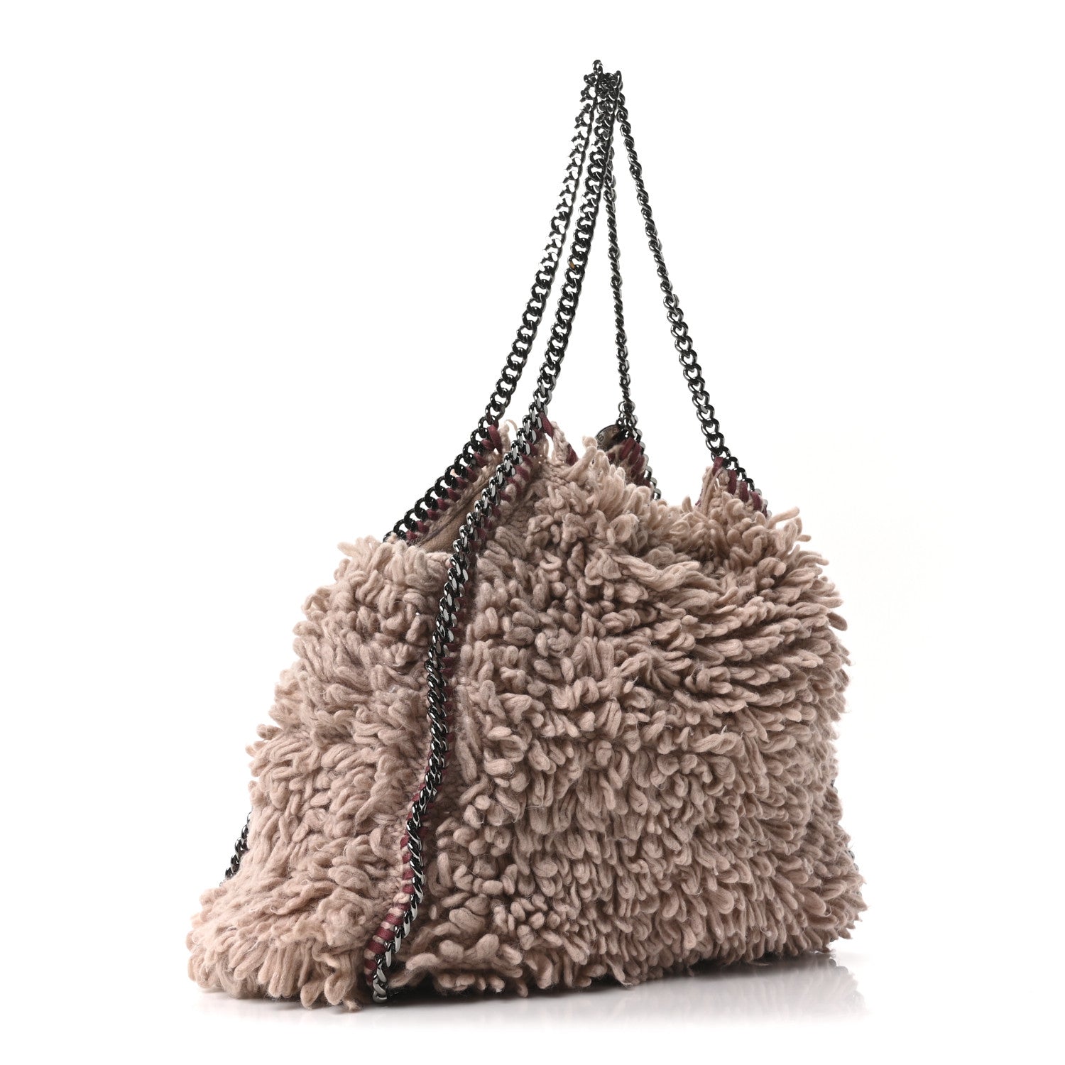 Wool Fur Small Falabella Tote Pink