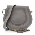Calfskin Medium Marcie Round Crossbody Bag Cashmere Grey