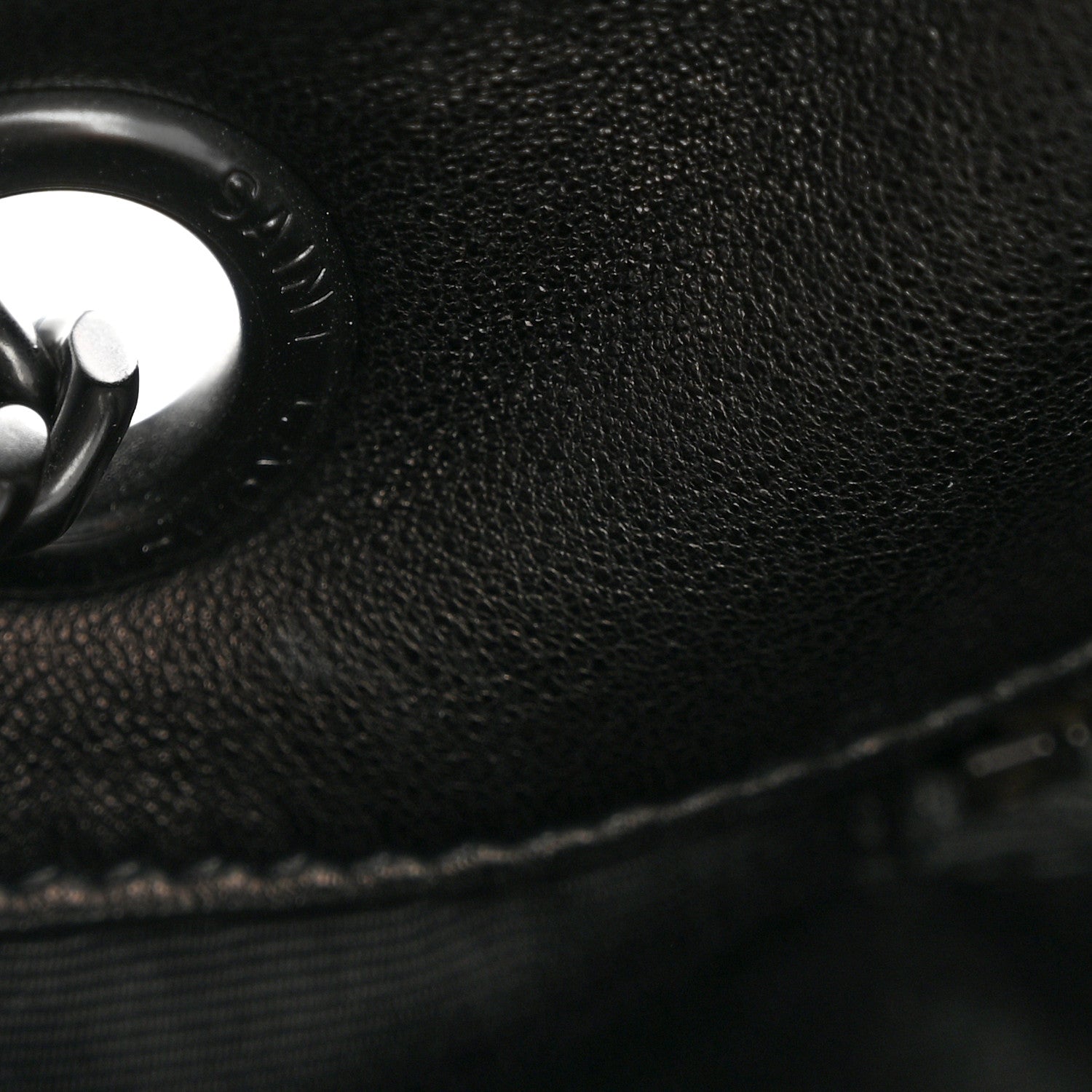Lambskin Quilted Monogram Monochrome Small Loulou Puffer Chain Satchel Black