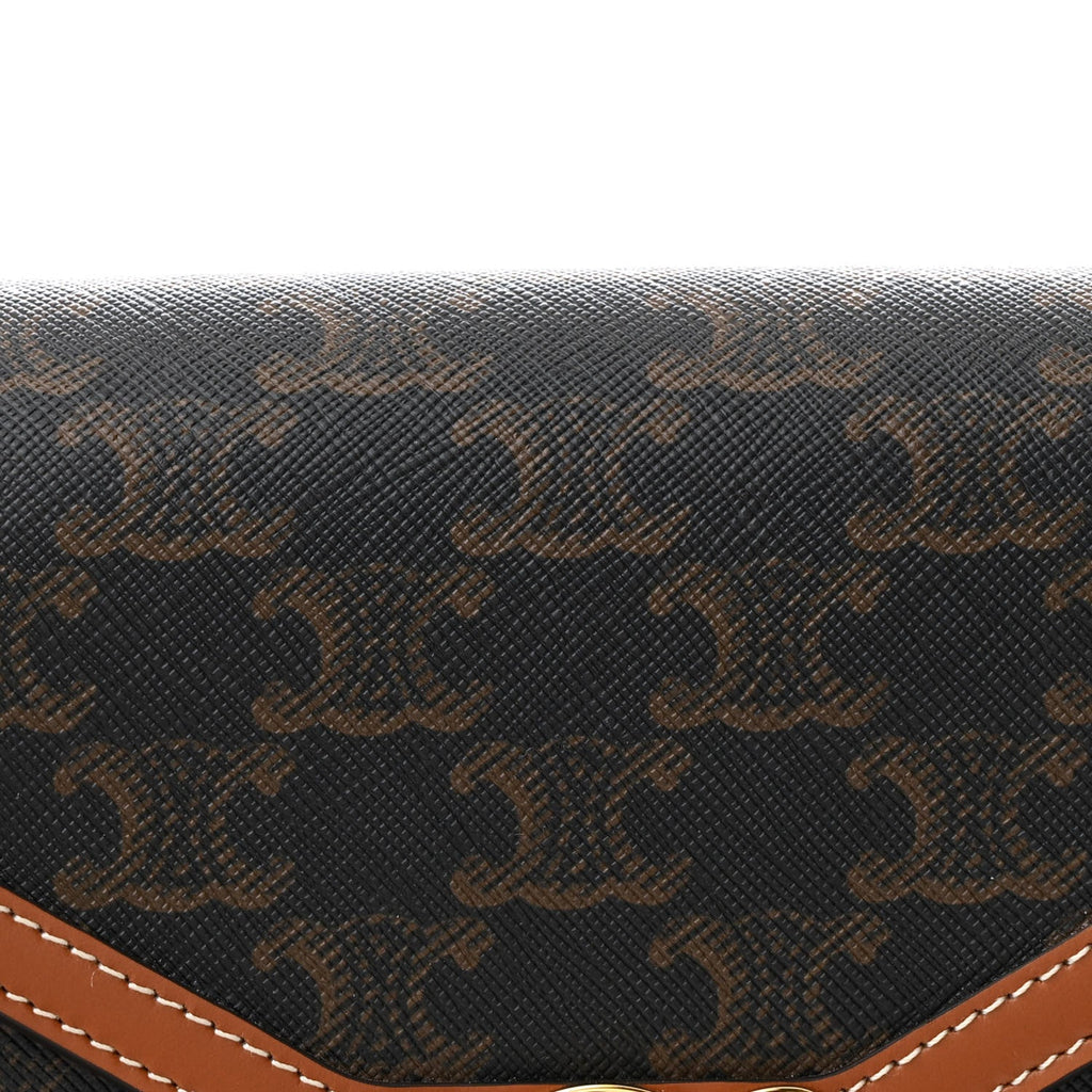 Triomphe Canvas Calfskin Enveloppe Bag Tan
