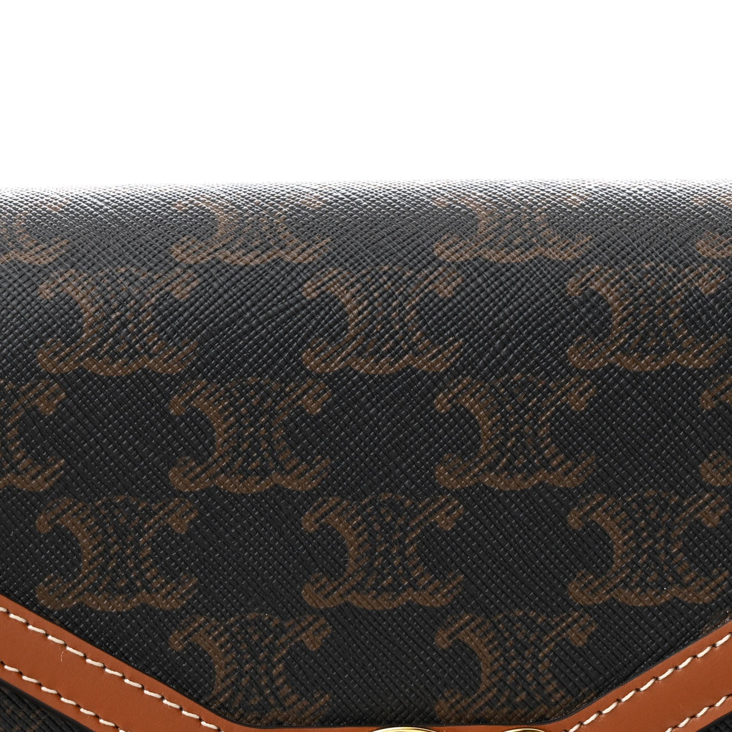 Triomphe Canvas Calfskin Enveloppe Bag Tan