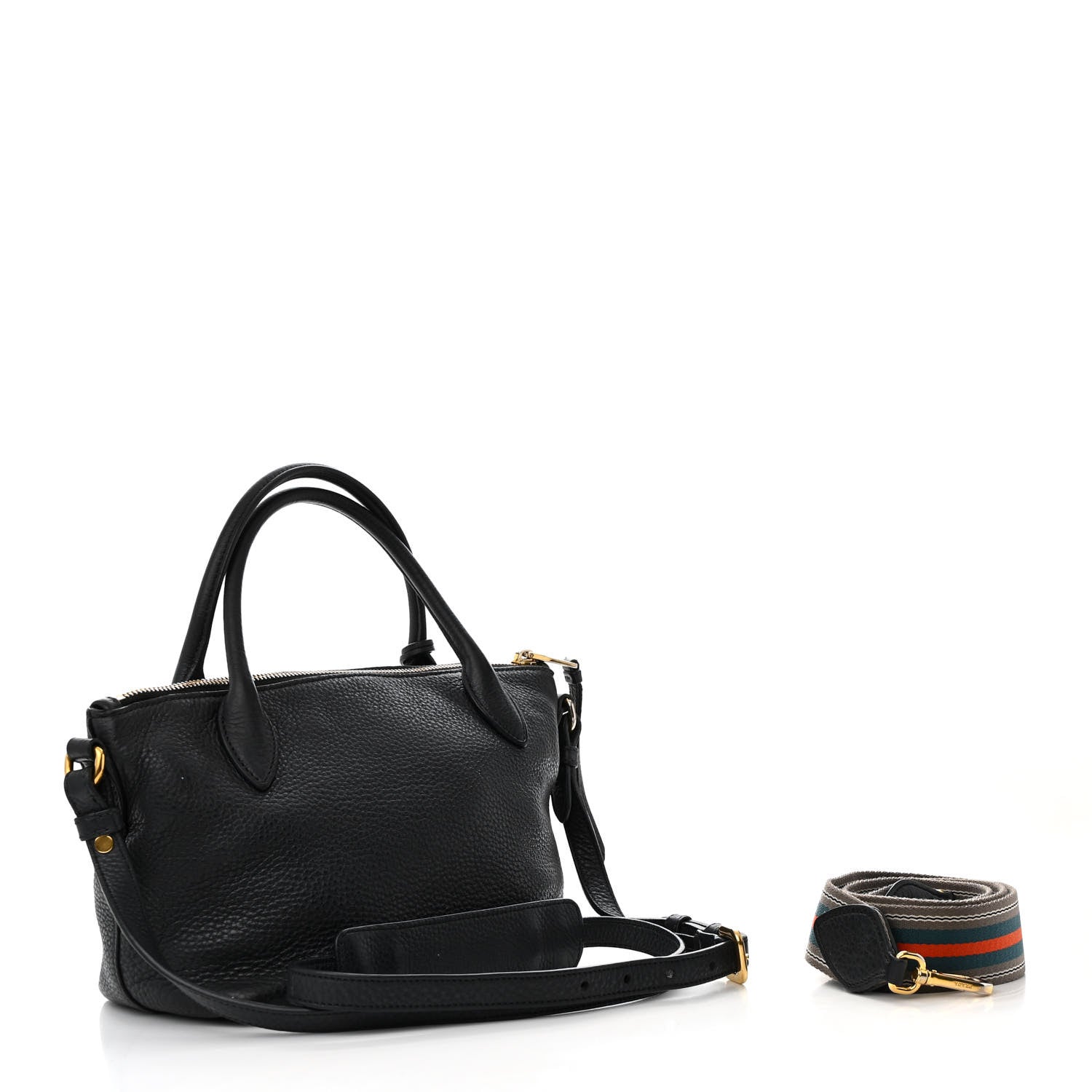 Vitello Daino Small Tote Black