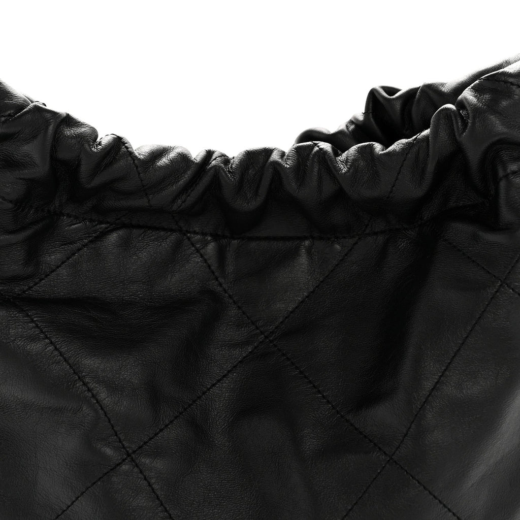 Shiny Calfskin Quilted Small Chanel 22 Black