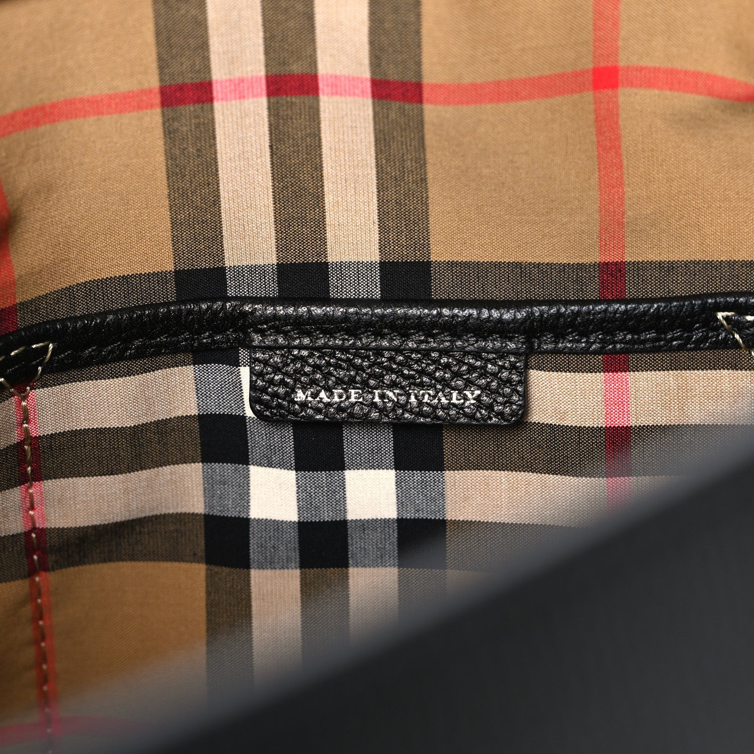 Derby Calfskin House Check Medium Banner Tote Black Sea Green
