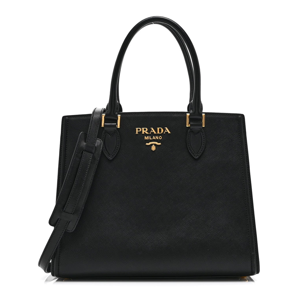 Saffiano Soft Calfskin Large Tote Black
