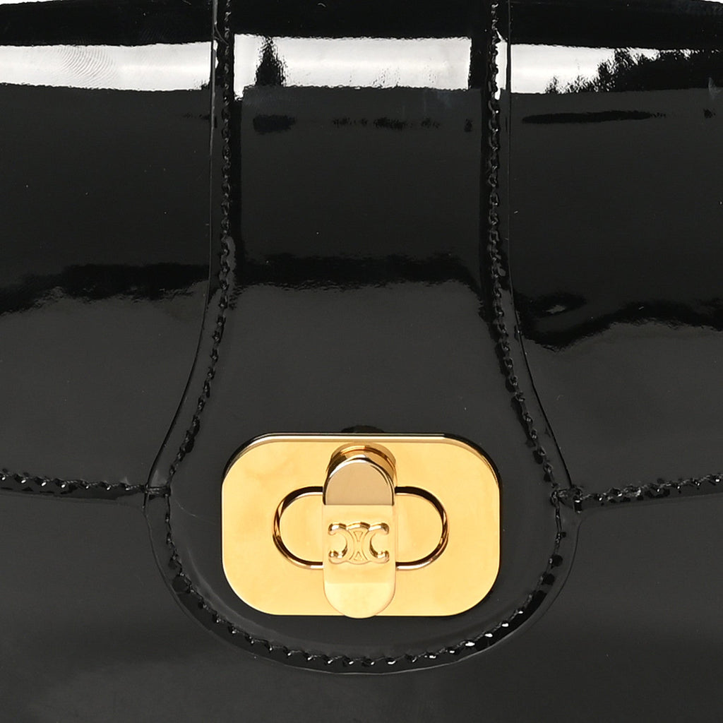 Patent Calfskin Teen Josephine Top Handle Bag Black