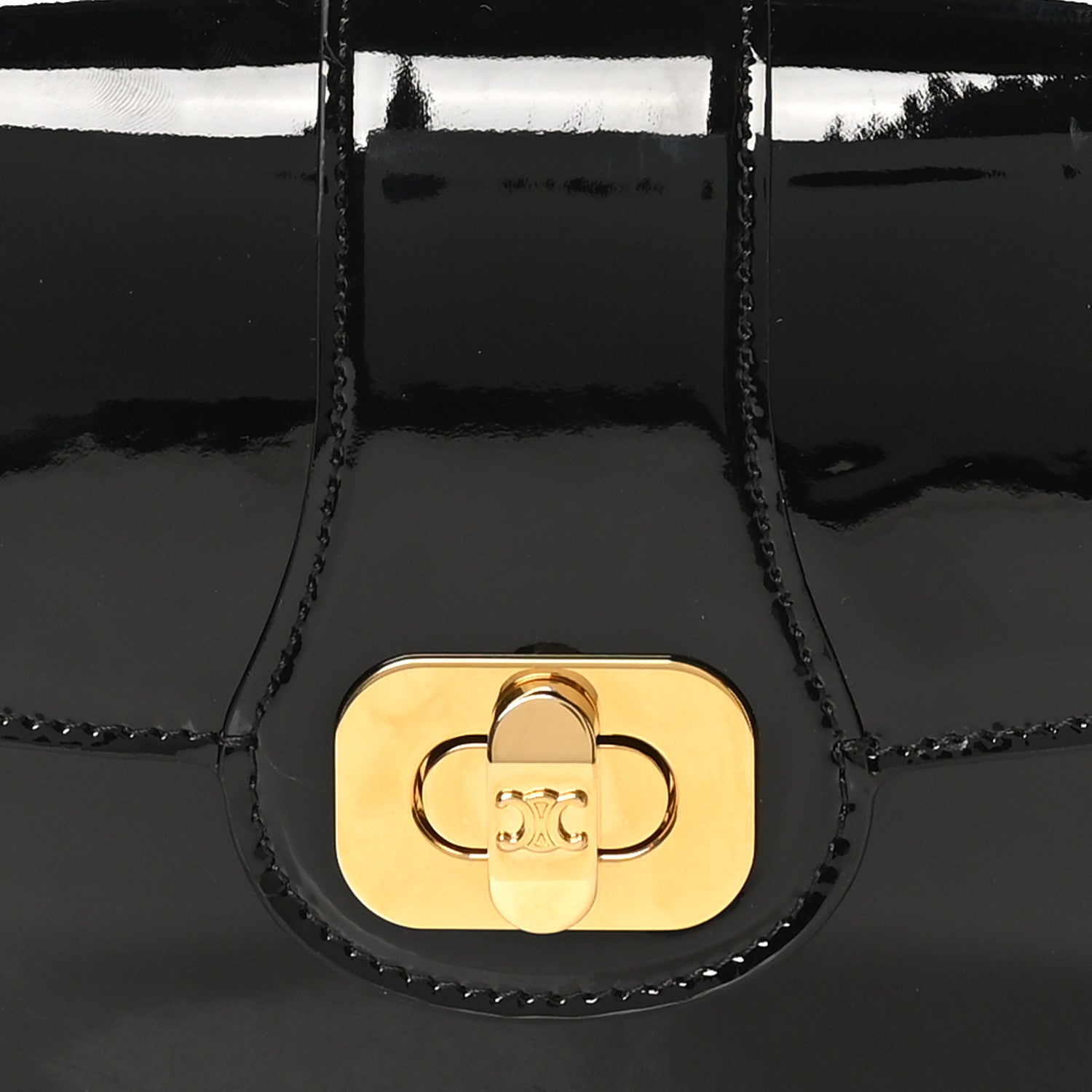 Patent Calfskin Teen Josephine Top Handle Bag Black