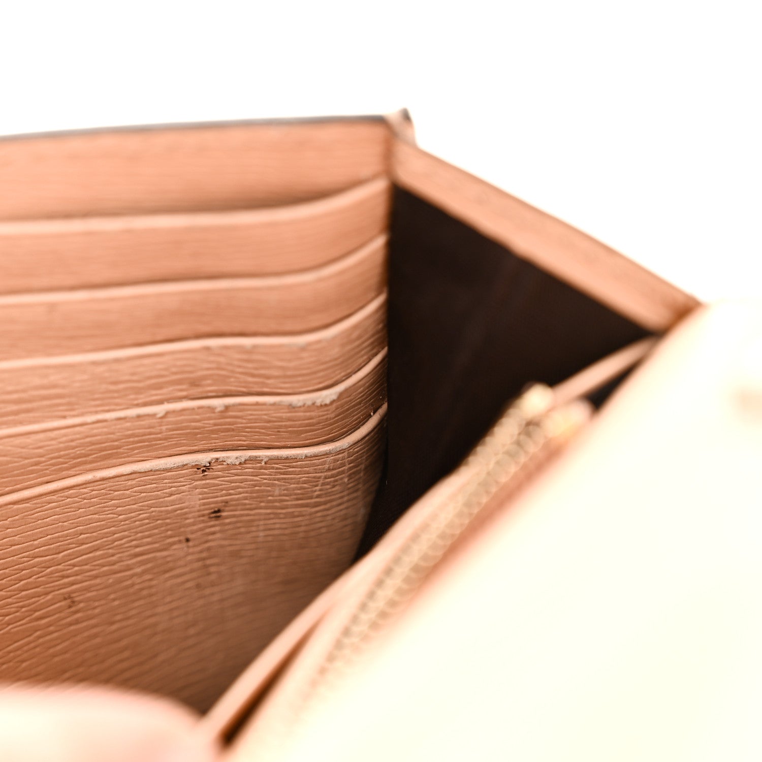 Dollar Calfskin Interlocking G Chain Wallet Camelia