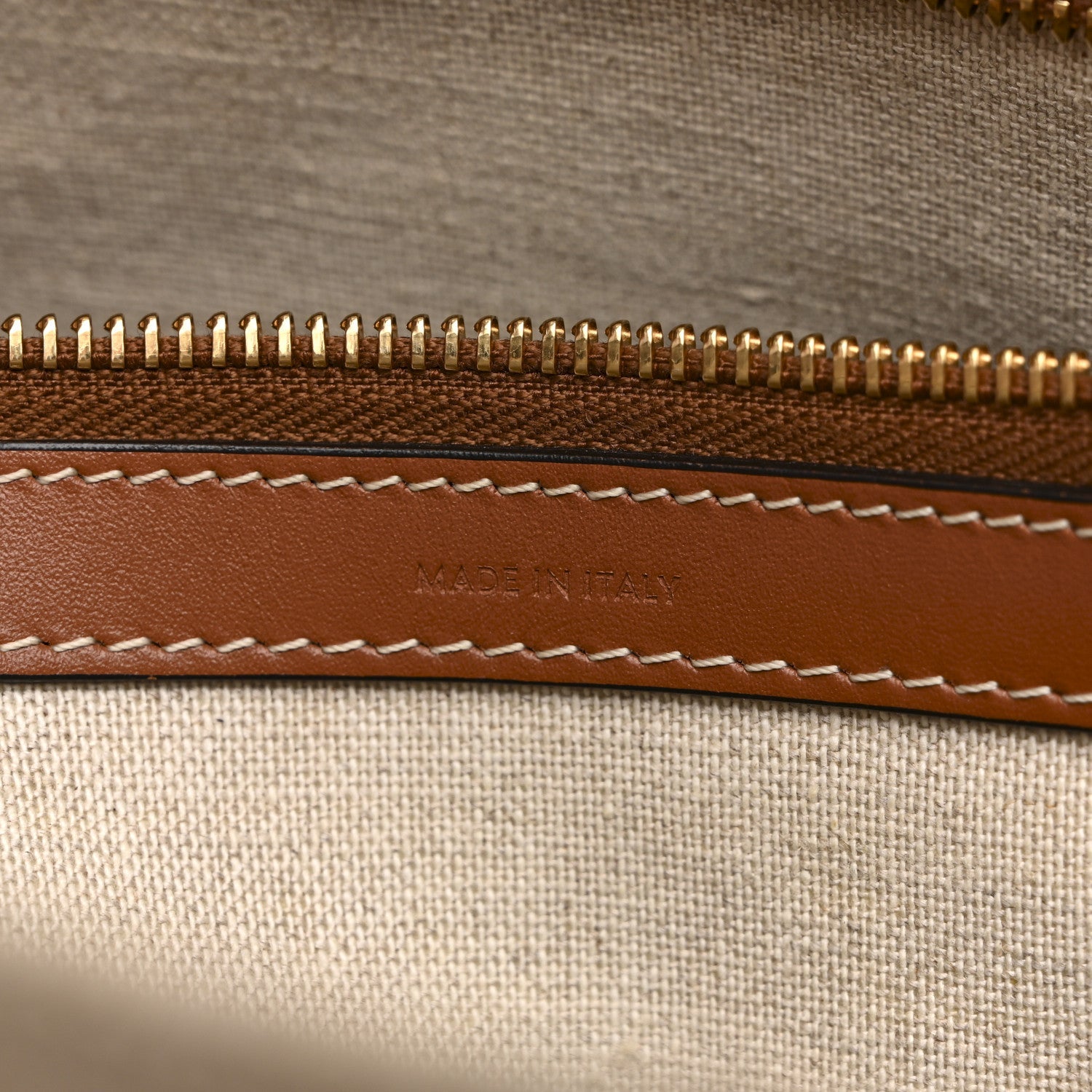 Canvas Calfskin Paris Horizontal Cabas Tan