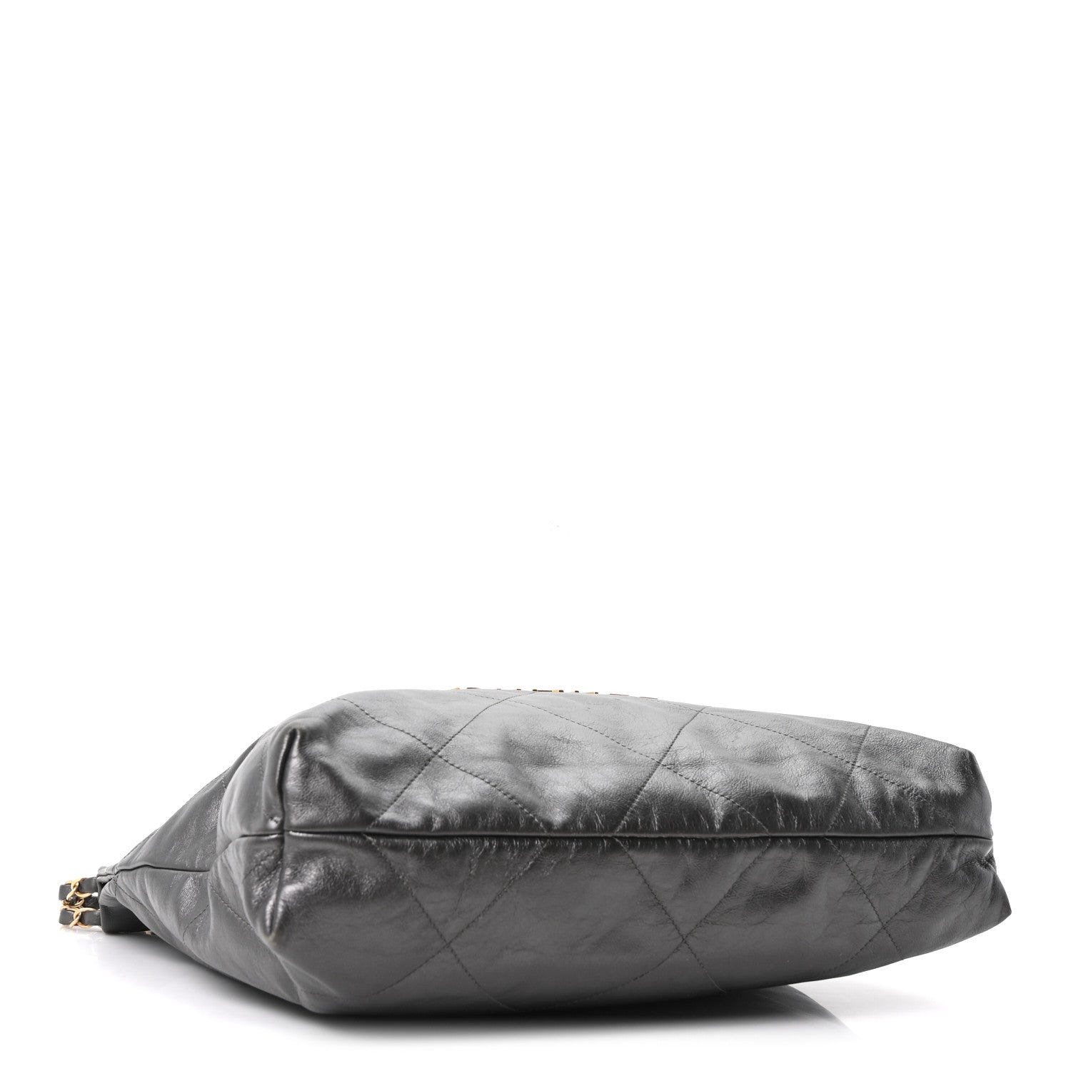 Shiny Calfskin Quilted Chanel 22 Dark Grey