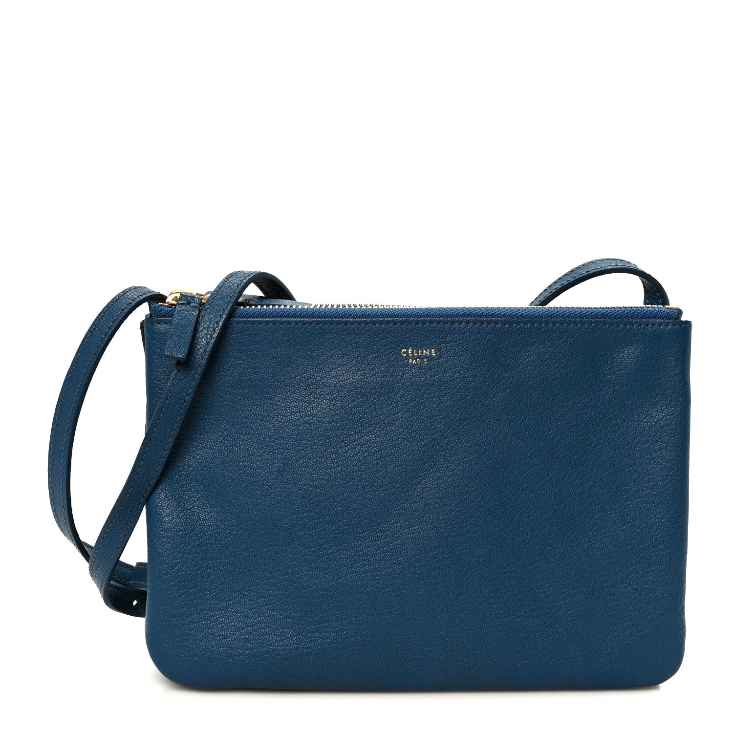 Goatskin Small Trio Crossbody Bag Blue