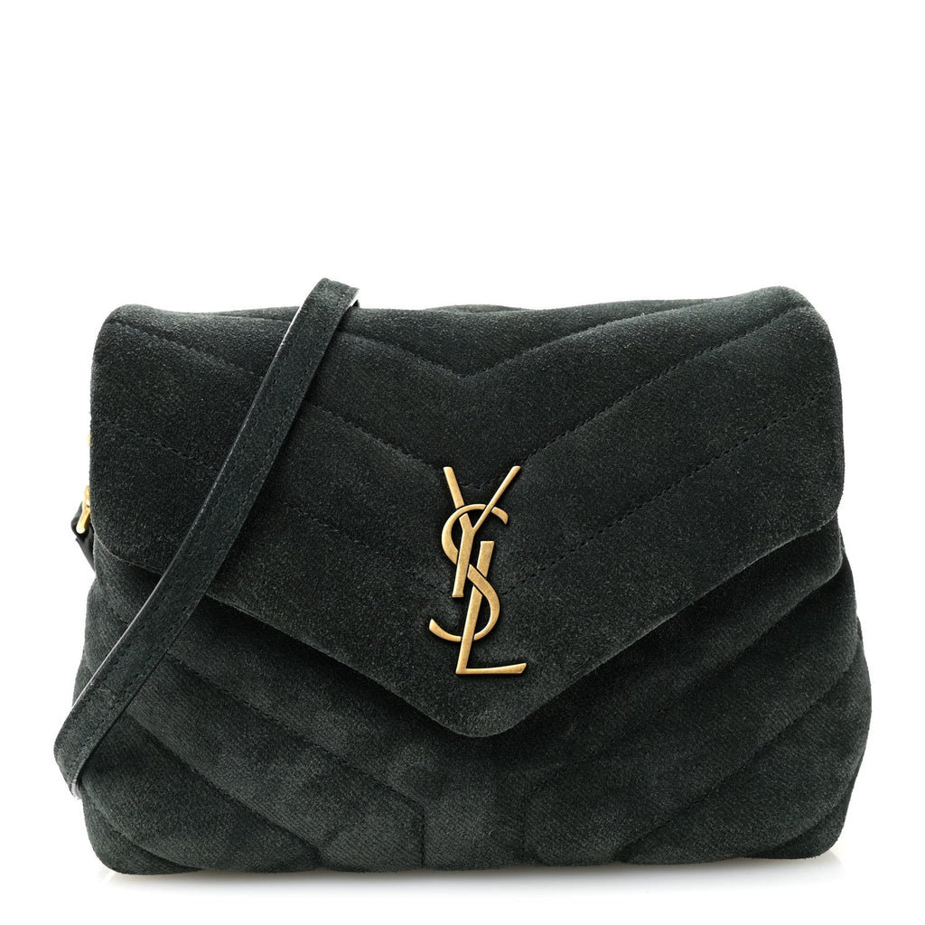 Suede Y Quilted Monogram Toy Loulou Crossbody Bag Dark Forest