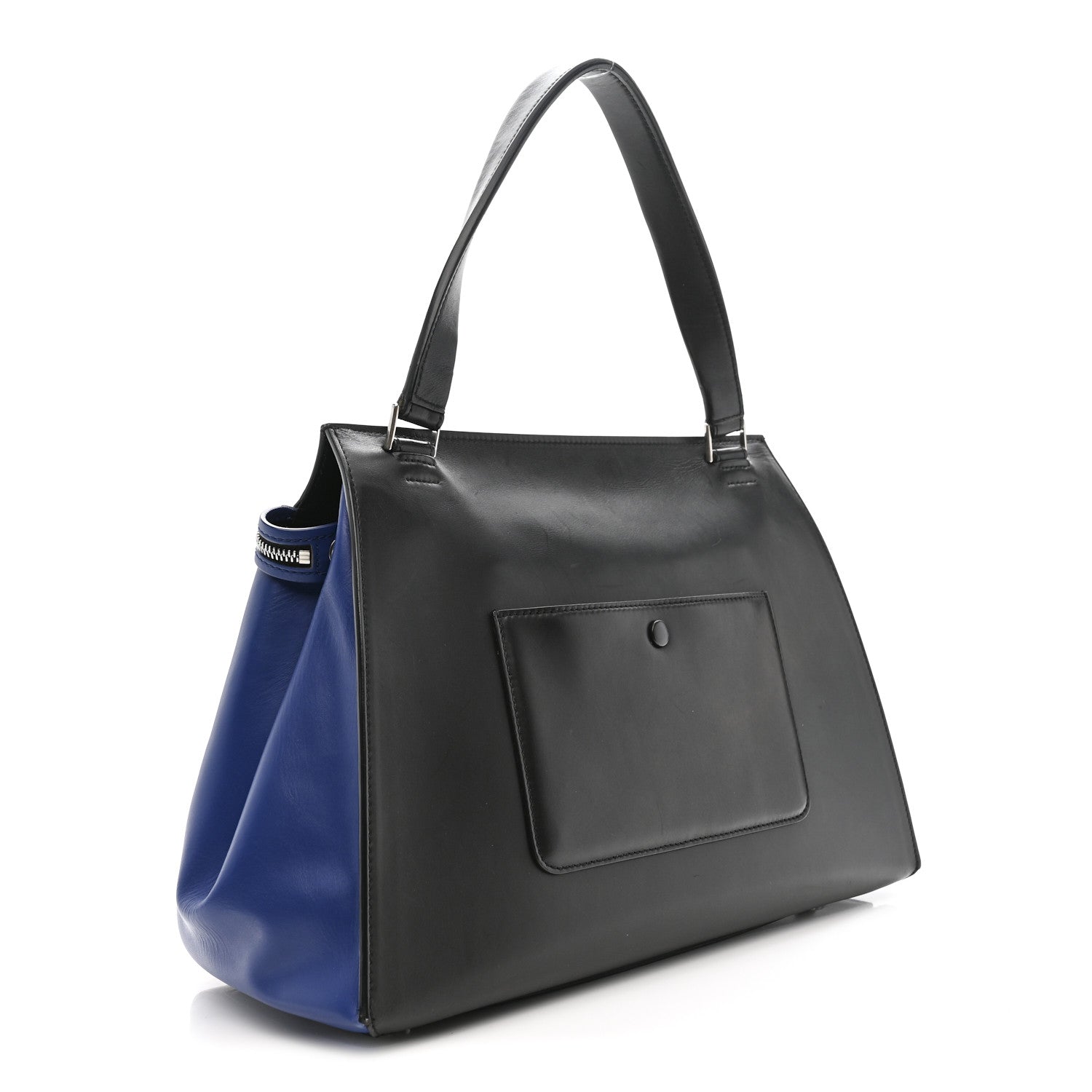 Smooth Calfskin Medium Tri-Color Edge Shoulder Bag Tan