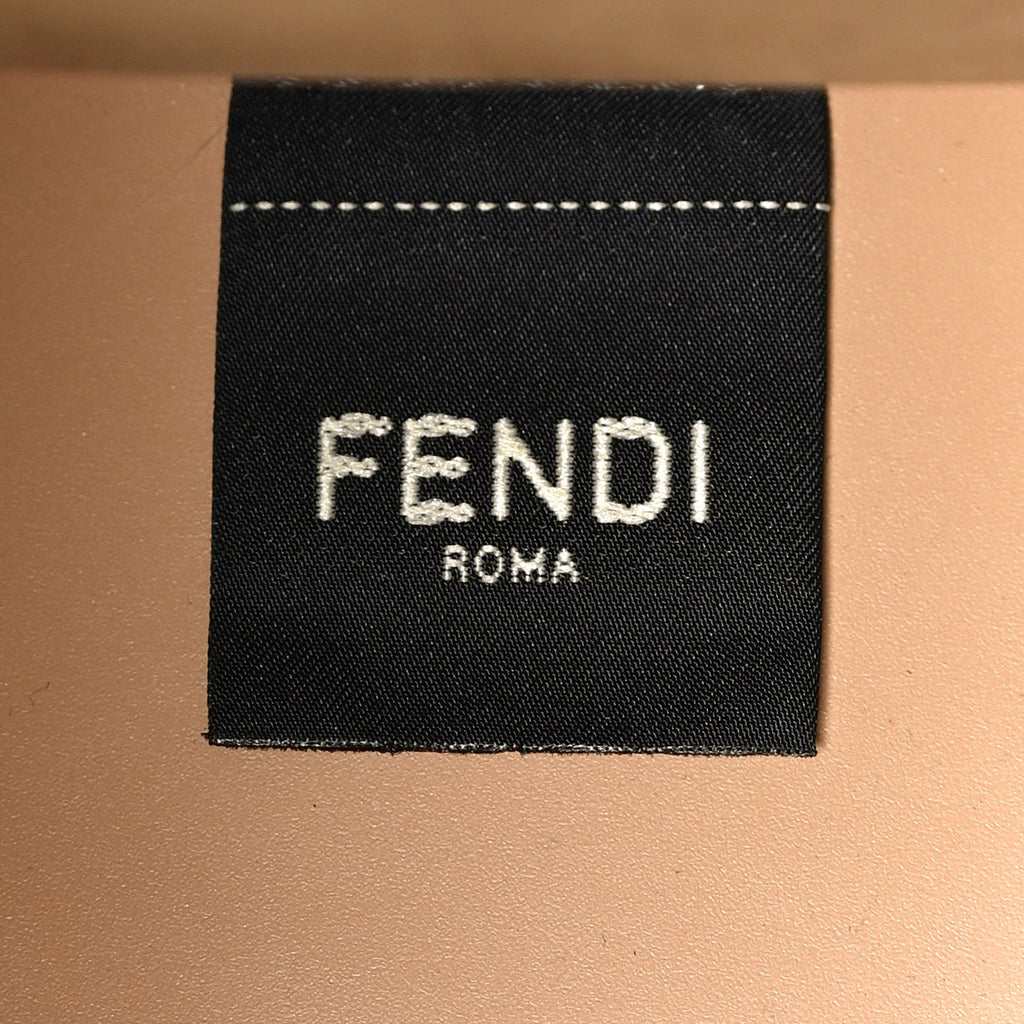 Vitello King Ceylon Plexiglass Woven Logo Debossed Small Fendi Sunshine Shopper Tote Miele Scuro