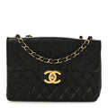 Lambskin Quilted XL Jumbo Single Flap Black