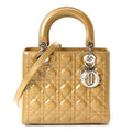Patent Cannage Medium Lady Dior Beige