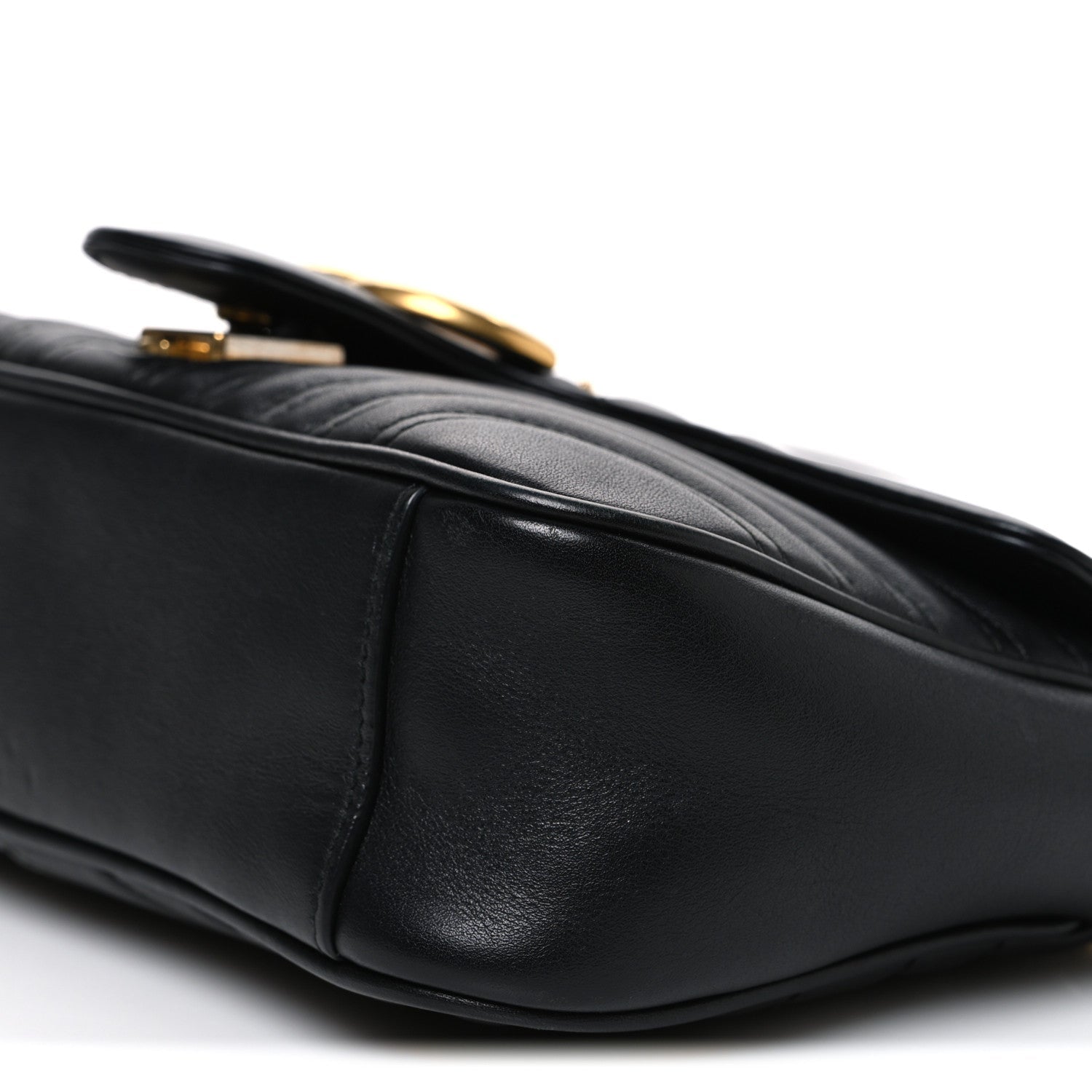 Calfskin Matelasse Small GG Marmont Shoulder Bag Black