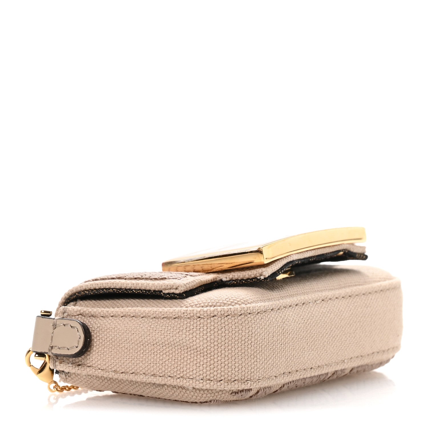 Canvas Vitello King FF Embroidered Nano Maxi Buckle Baguette Charm Nuvola