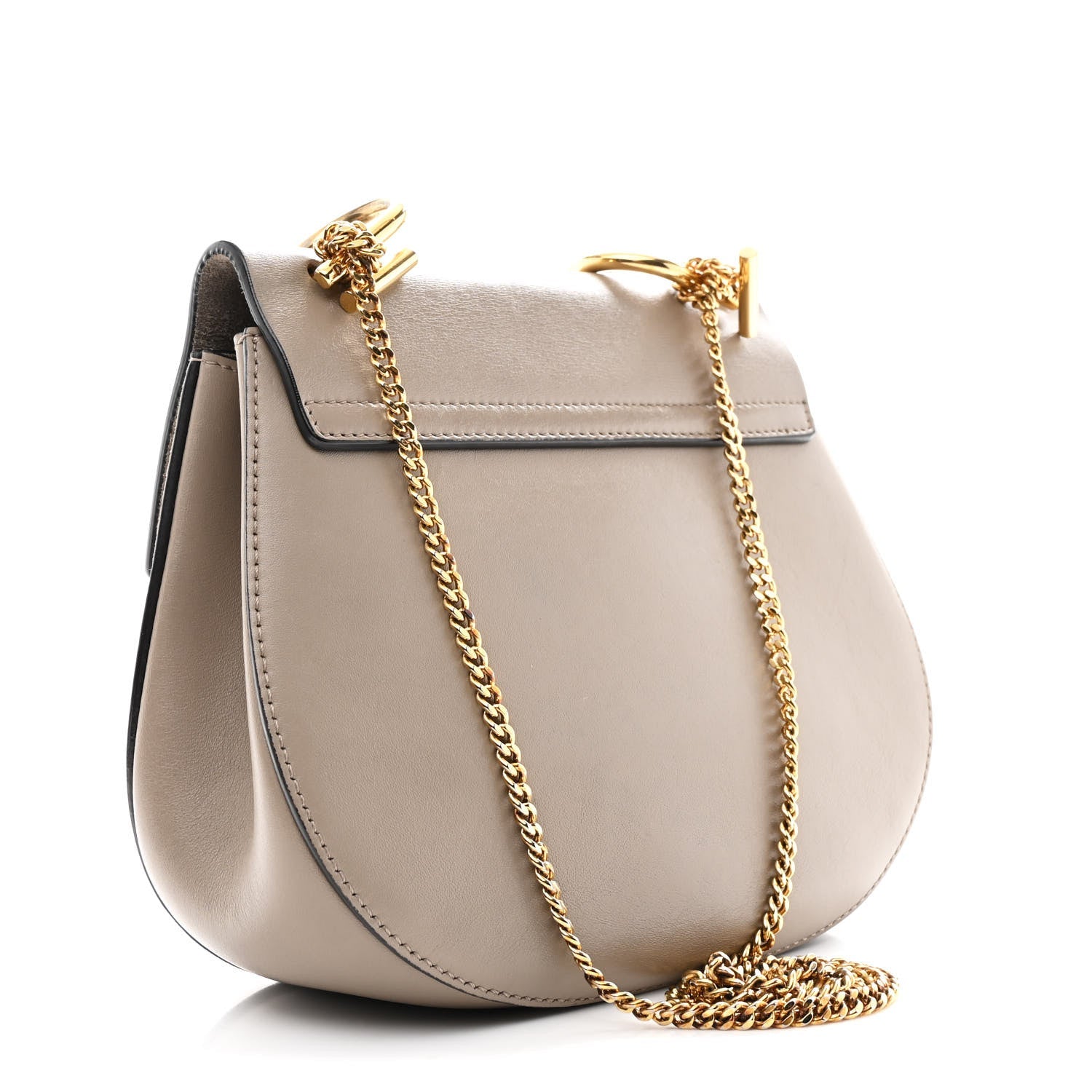 Suede Smooth Calfskin Drew Shoulder Bag Motty Grey