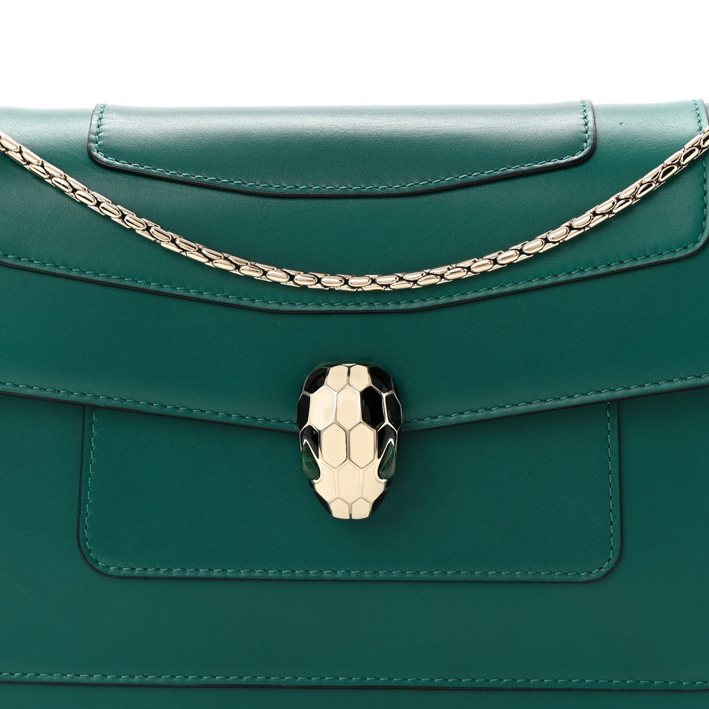 Calfskin Serpenti Forever Shoulder Bag Emerald Green