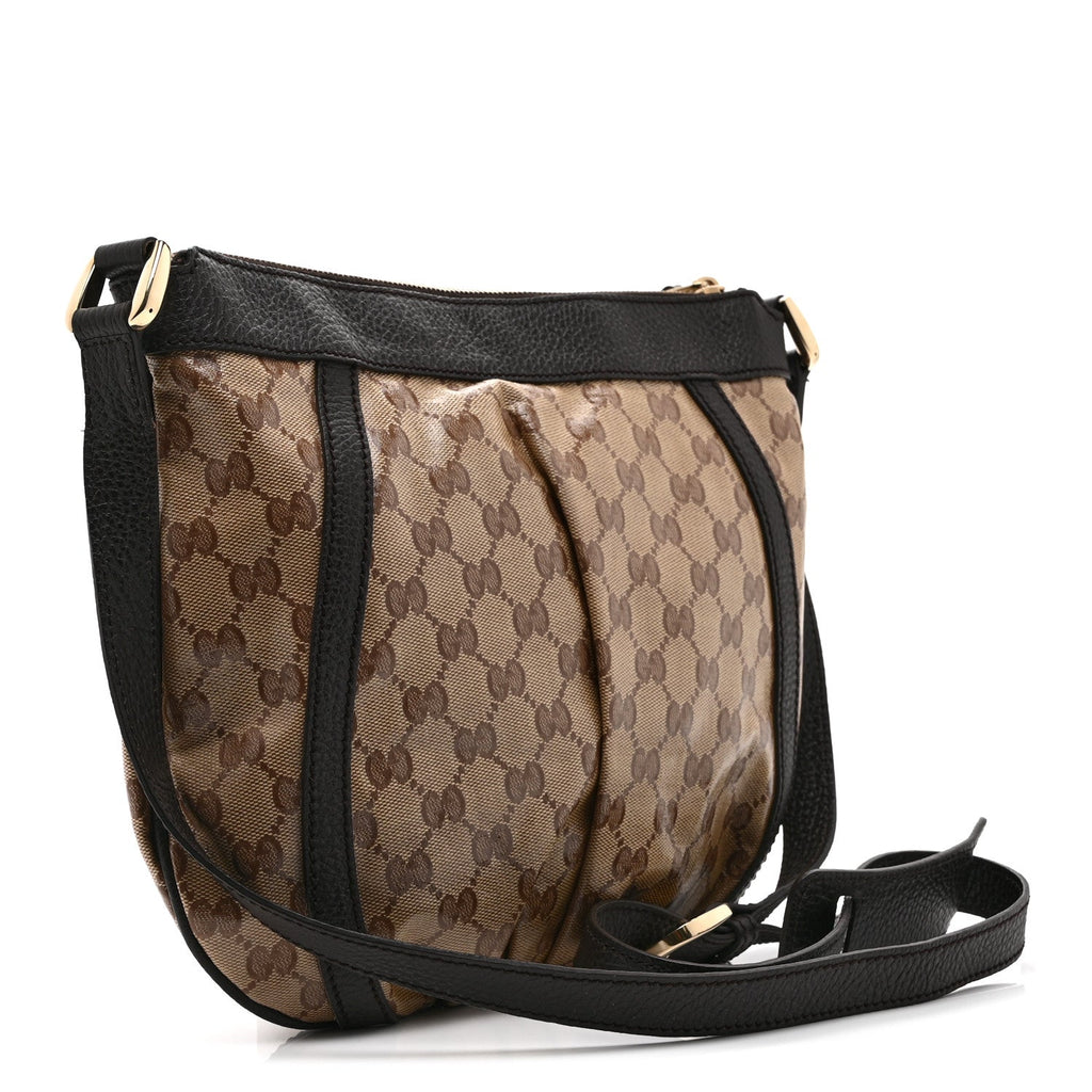 Crystal Monogram Small D Gold Ring Messenger Dark Brown