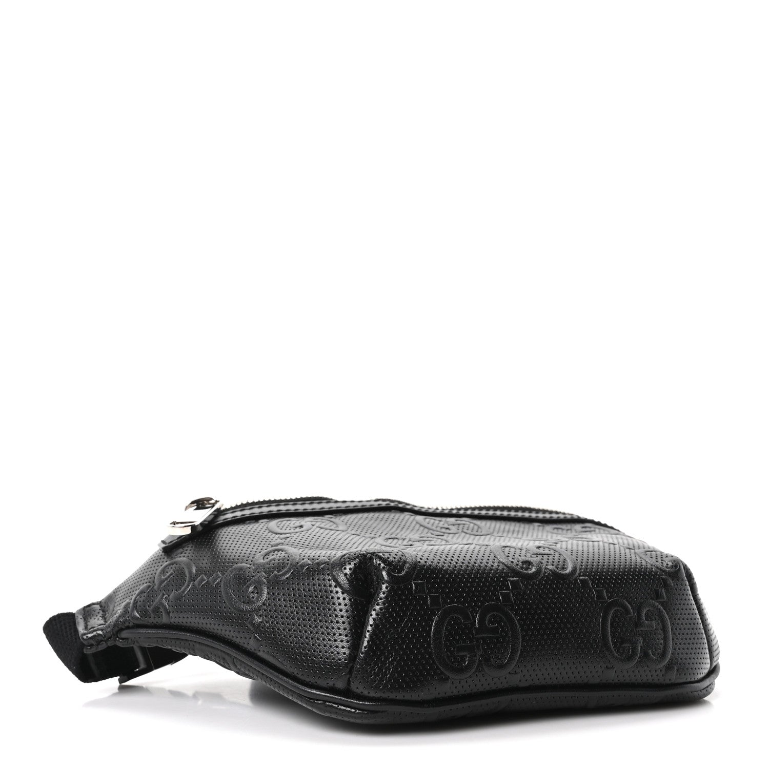 Calfskin GG Tennis Embossed Belt Bag Black