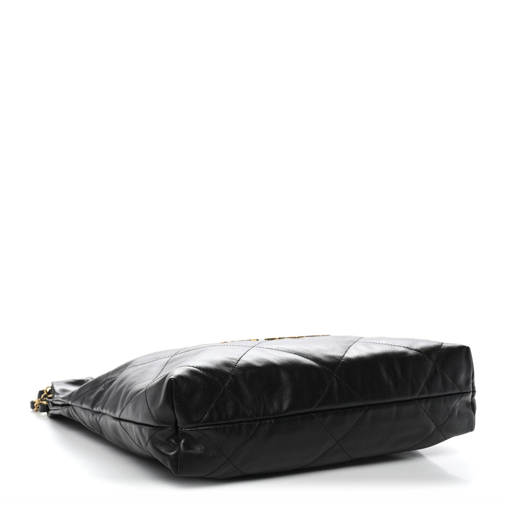 Shiny Calfskin Quilted Small Chanel 22 Black