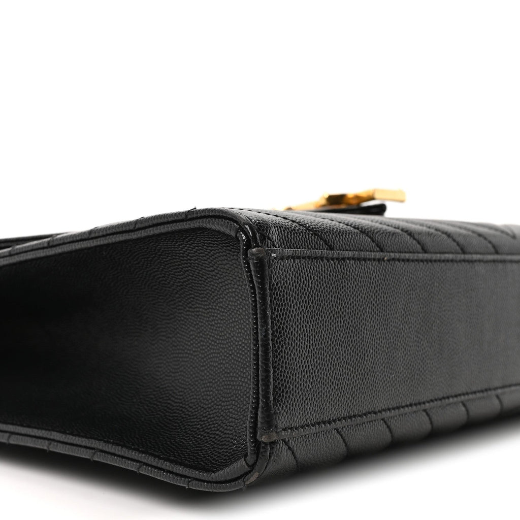 Grain De Poudre Matelasse Chevron Large Monogram Satchel Black