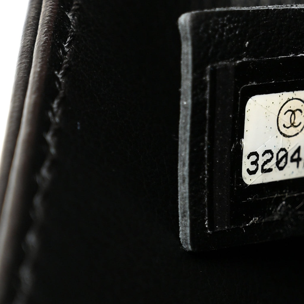 Calfskin Quilted CC Uniform Flap Belt Bag Black