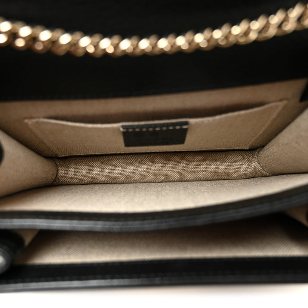 Dollar Calfskin Small Interlocking G Shoulder Bag Black