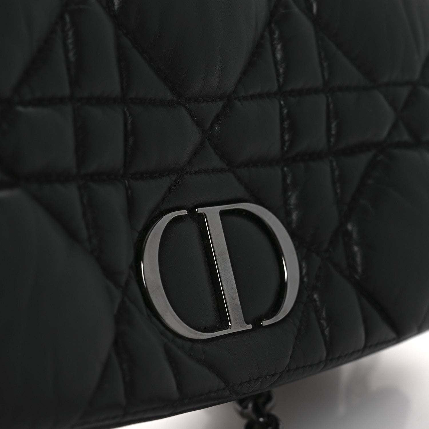 Calfskin Macrocannage Mini Caro Bag Black