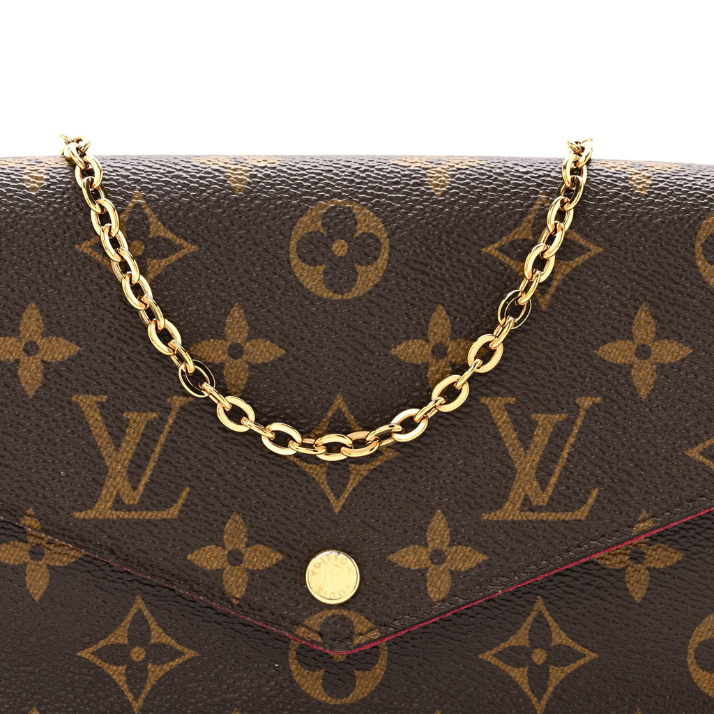 Monogram Pochette Felicie Chain Wallet Fuchsia